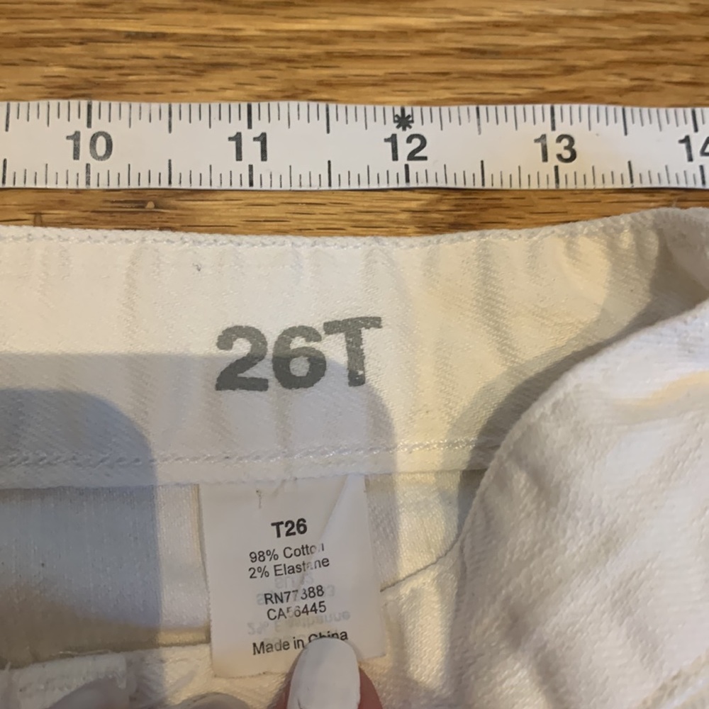 J. Crew White Straight Leg Jeans 26T Vintage - Picture 5 of 10